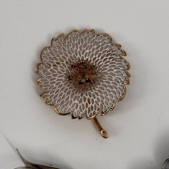 Vintage Brooch Pin Womens Floral Leaf Set of 3 Retro‎ - Picture 4 of 7